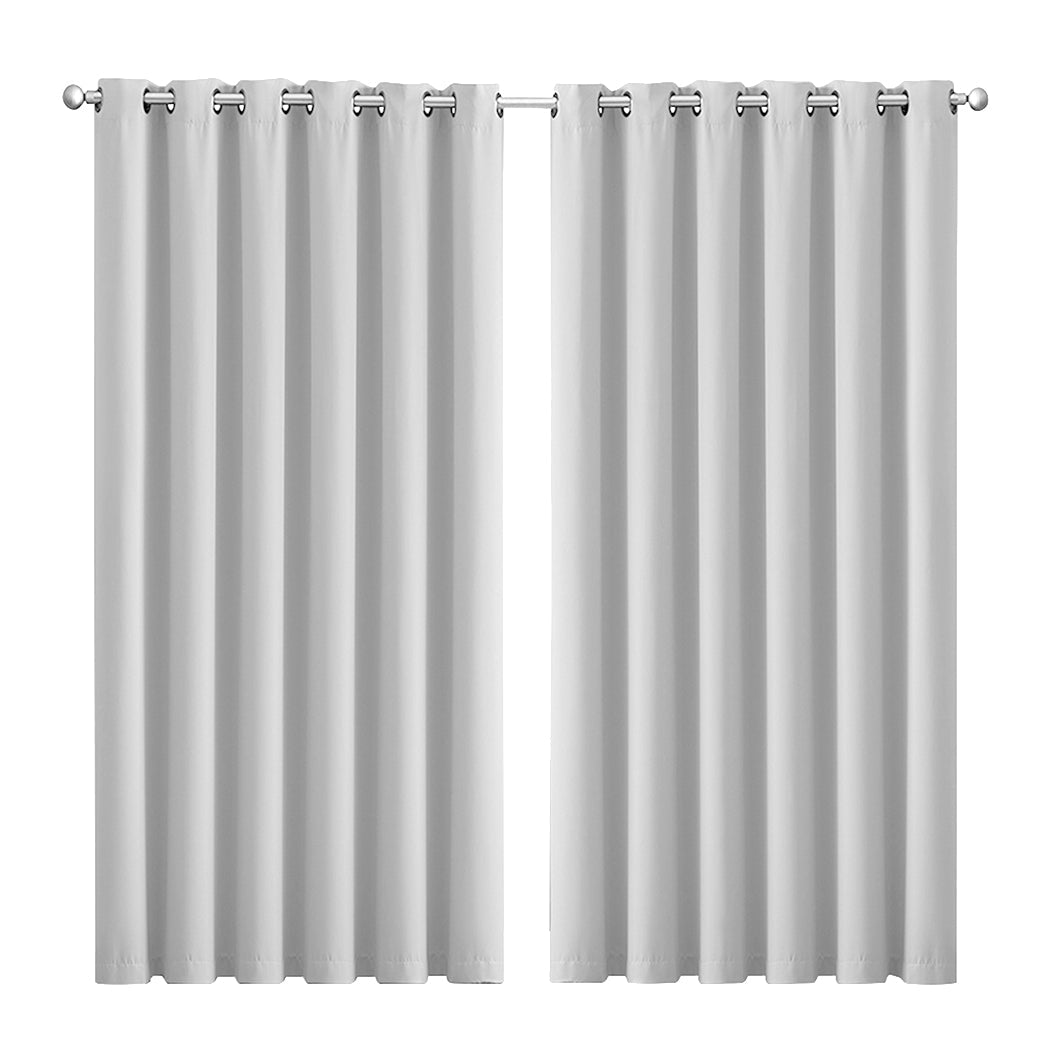 1 Sets of Hod Health & Home 1 Sets Of 2X Blockout Curtains Panels 3 Layers Grey