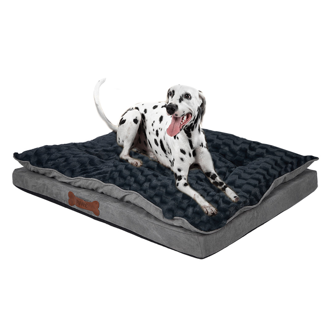 Dog Calming Bed Soft Plush Comfy Large Grey Warm Cushion For Pet Relaxation
