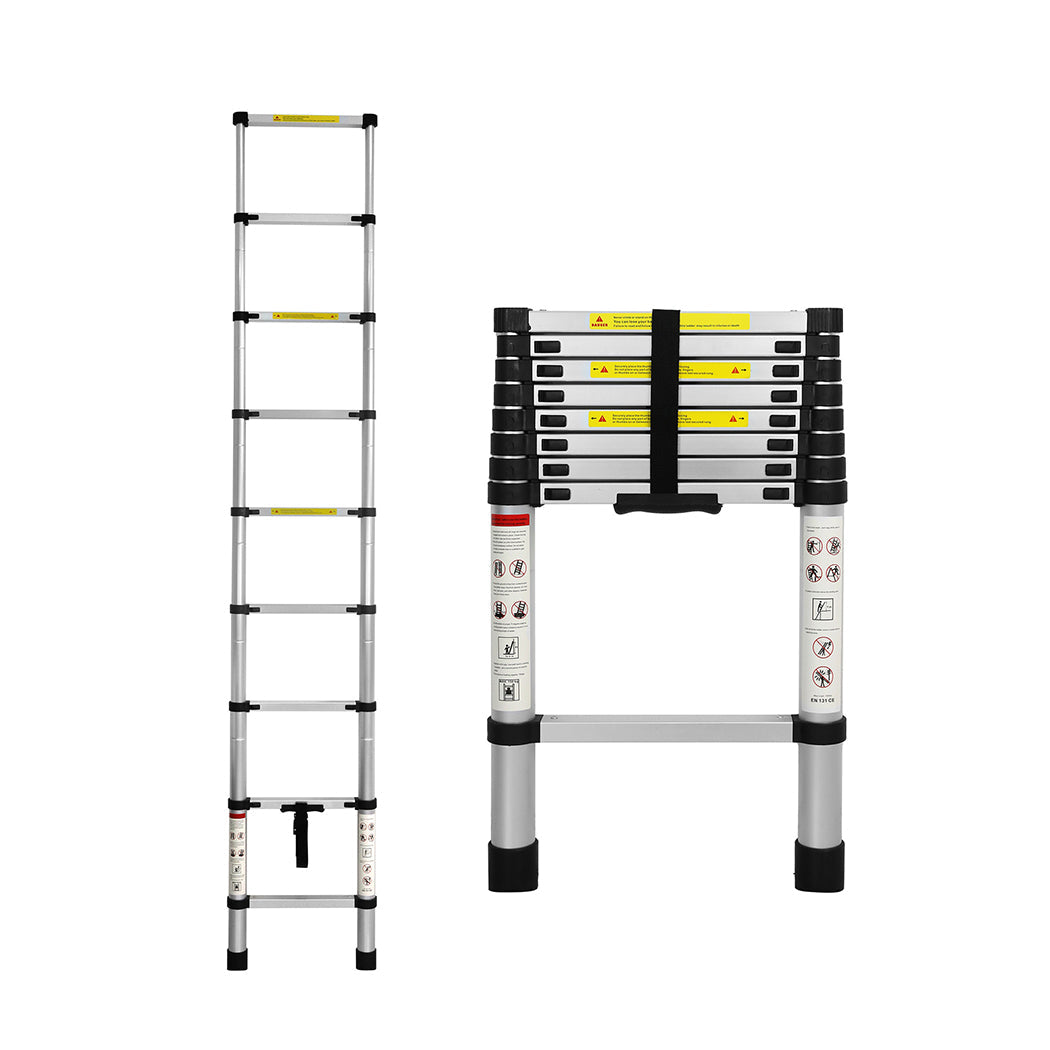 Traderight Multipurpose Ladder Telescopic 2.6M Silver Meter