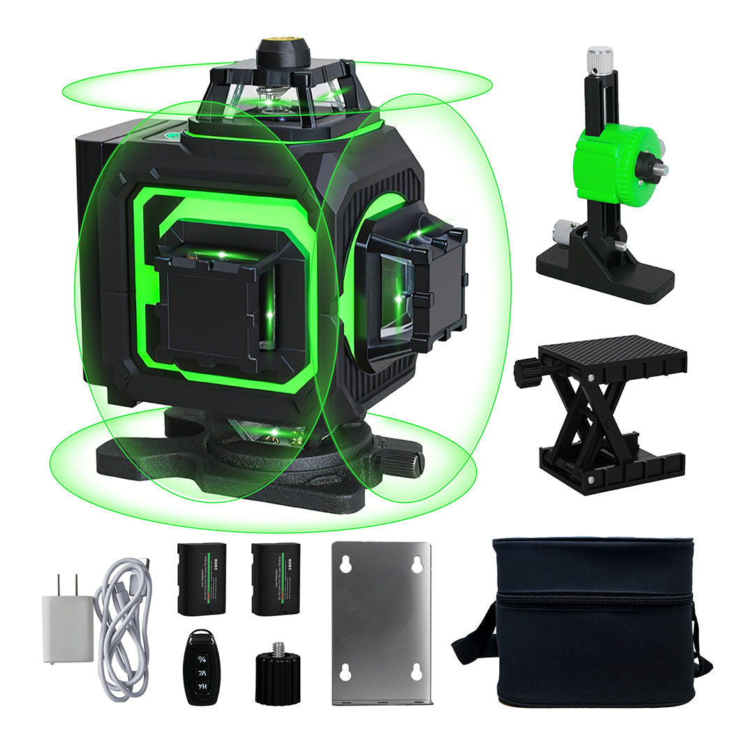 Traderight 4D 16 Line Green Laser Level Remote Tripod
