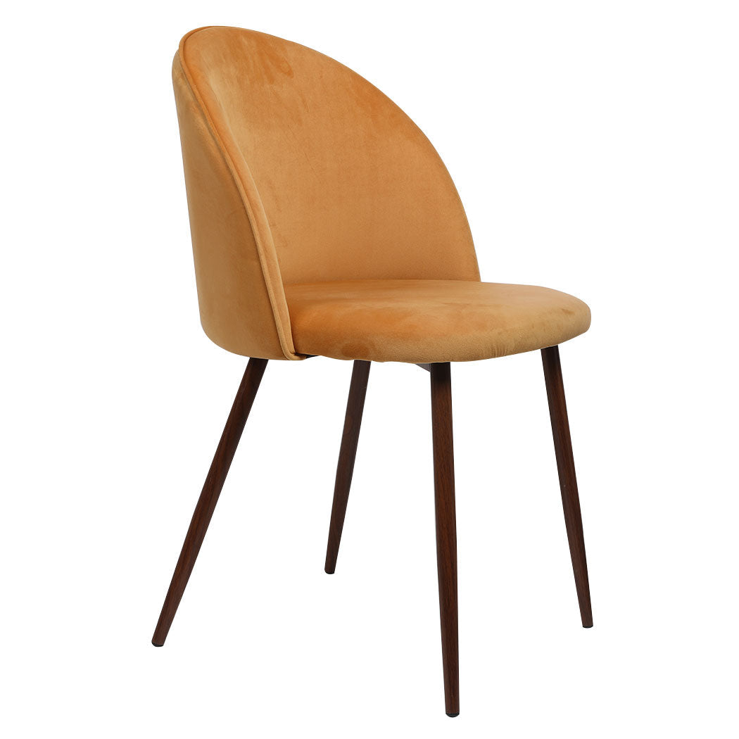 Stylish Dining Chairs Set Of 2 French Mustard Wooden Seat Comfortable Home Seating