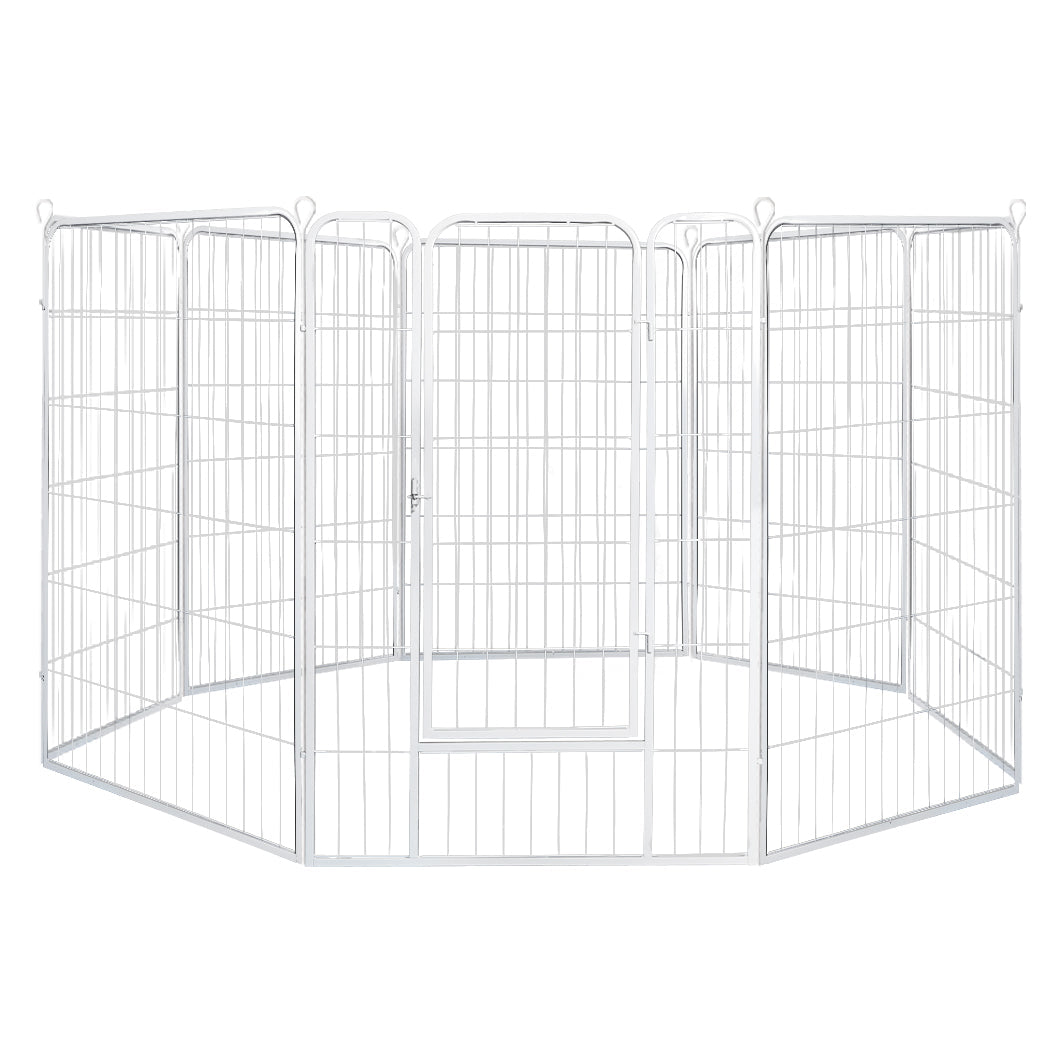 Pawz 8 Panel 40" Pet Dog Playpen Puppy White 2.5Kg Venison Safe And Spacious Area For Pets