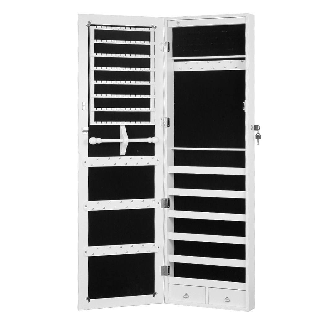 37Cm X 8.7Cm 120Cm Mirror Jewellery Cabinet Makeup White