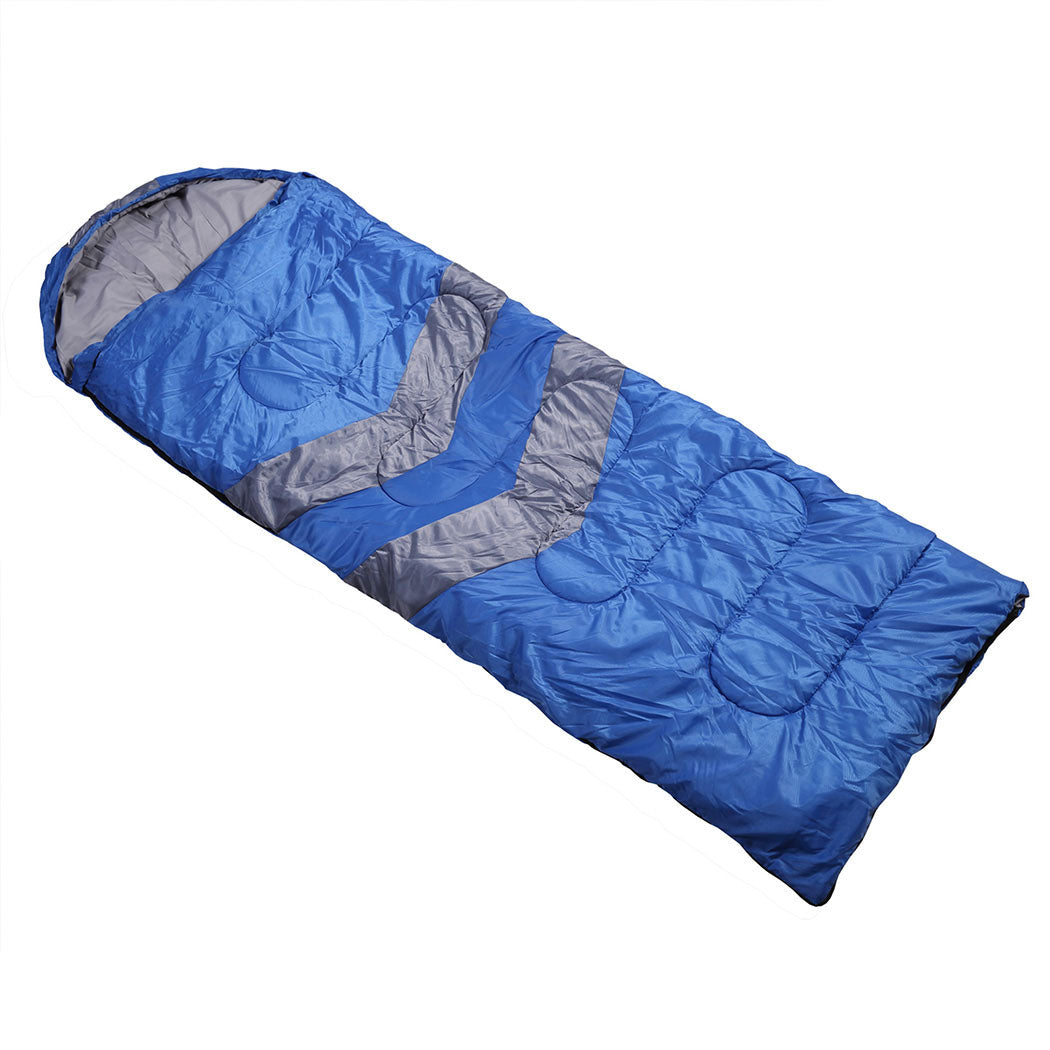 Single Sleeping Bag Outdoor Camping Thermal Waterproof Comfortable Blue Hiking