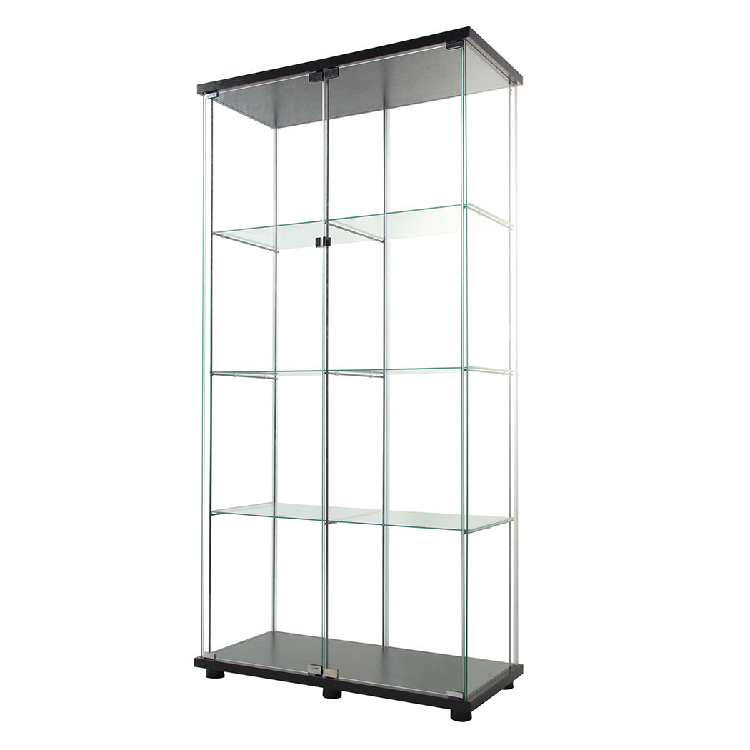 164Cm Glass Display Cabinet 2 Doors Storage Showcase Elegant Home Decor Piece