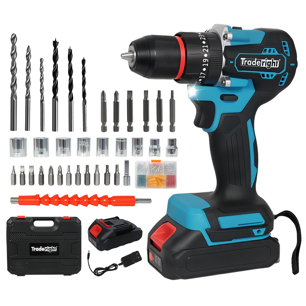 Traderight 21V Cordless Impact Drill With Led Light