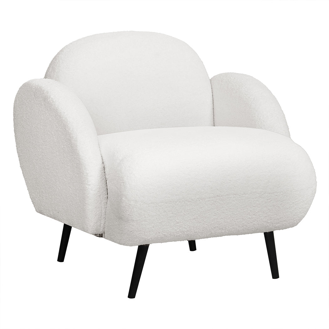 Sofa Chair Fleece Upholstered Single White