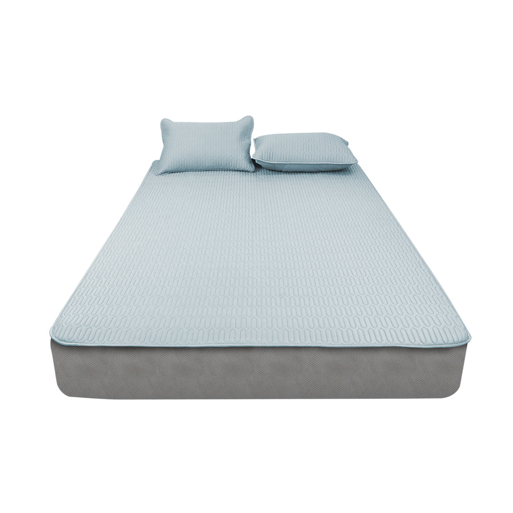 Dreamz Latex Cooling Bed Sheet Set Fitted 3Pcs Double