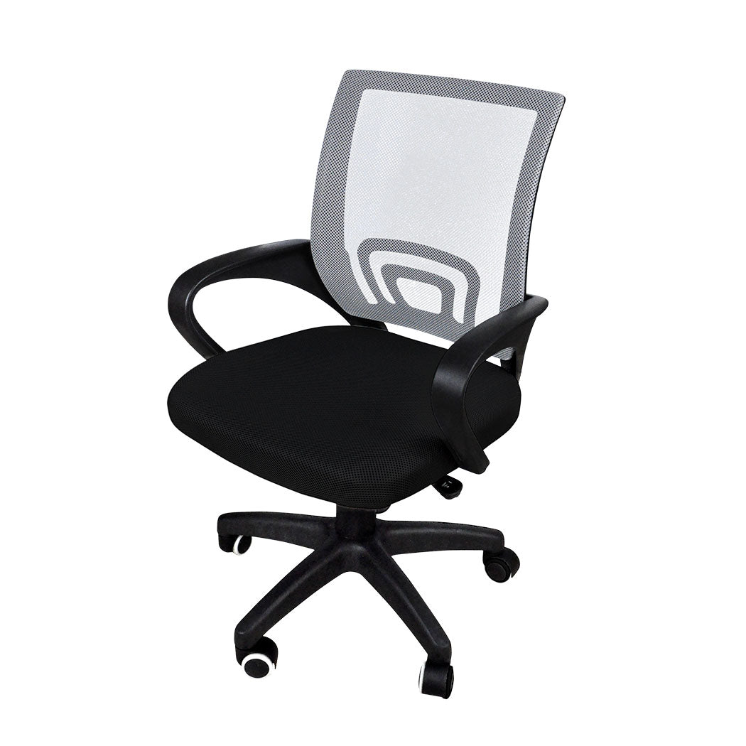 2X Office Chair Gaming Computer Grey Adjustable Ergonomic Seat Support