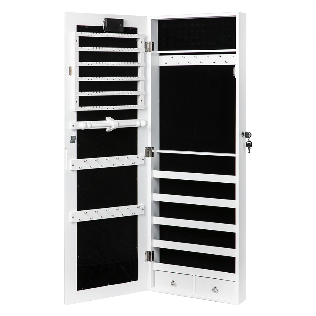 Veile Studios Levede 37Cm X 10Cm 110Cm Mirror Jewellery Cabinet Touch White