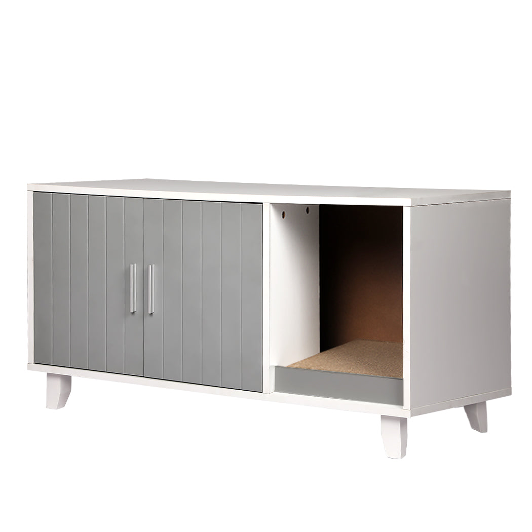 Pawz Enclosed Cat Litter Cabinet Box Grey Stylish And Discreet For Cats