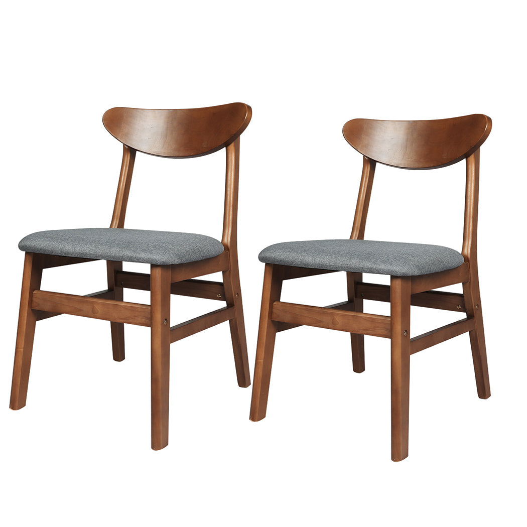 Comfortable Brown Dining Chairs Set For Kitchen 2 Piece Stylish Seating Option
