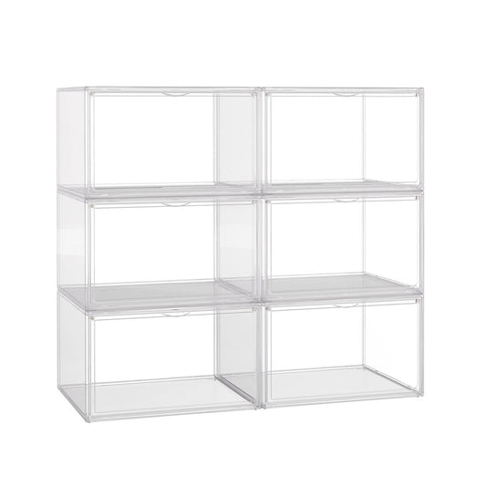 Stacked 6Pc Shoe Box Storage Display Stackable