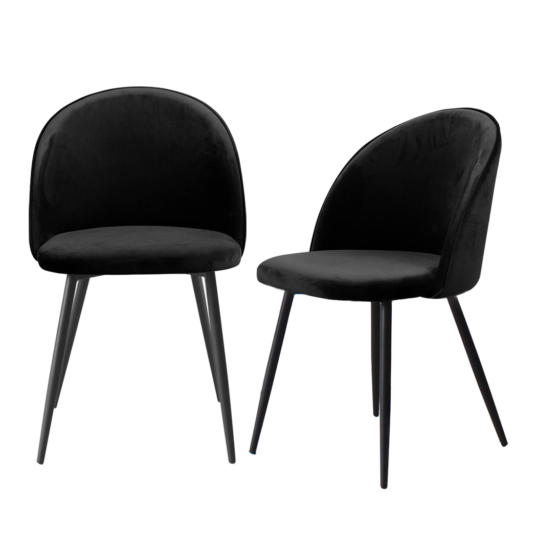 Set Of 2 Black Dining Chairs For Kitchen Or Cafe Modern Comfortable Seating Option