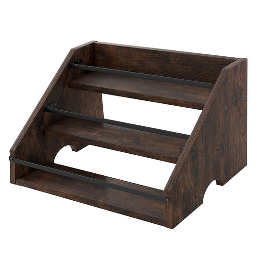 Toque Countertop Wine Rack 3 Tier Wood & Metal Organizer