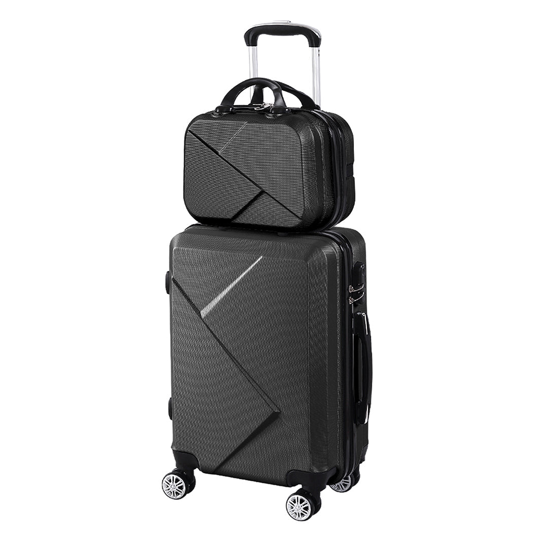 Slimbridge 2Pcs 20"Travel Luggage Set Black