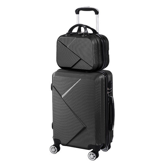 Slimbridge 2Pcs 20"Travel Luggage Set Black