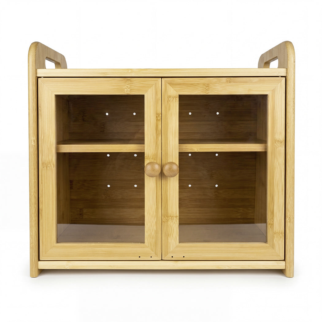 Toque 2 Tier Bamboo Bread Box 20L Kitchen Counter Storage