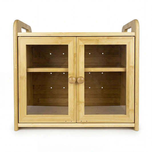 Toque 2 Tier Bamboo Bread Box 20L Kitchen Counter Storage