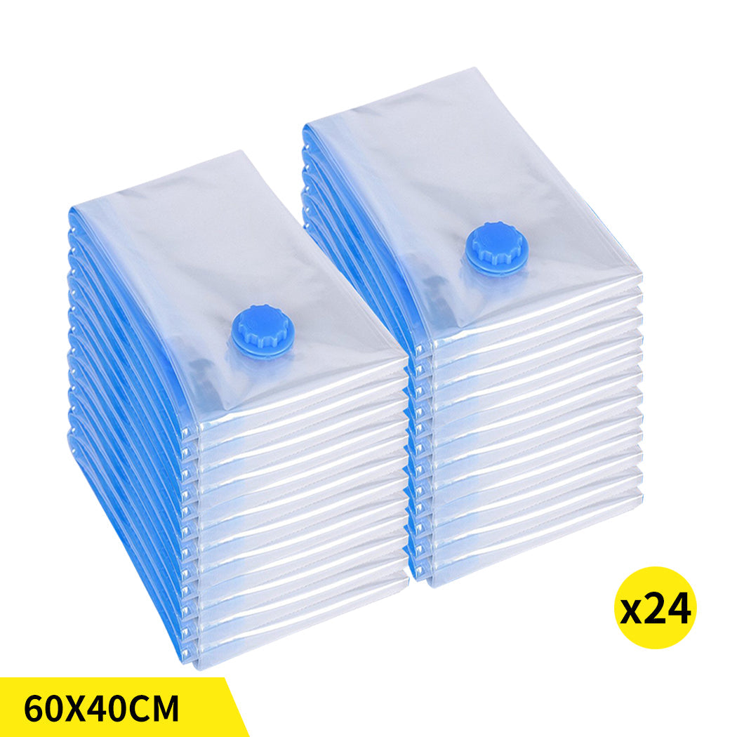 Vacuum 24Packs Storage Bags Save Space Seal 60X40cm