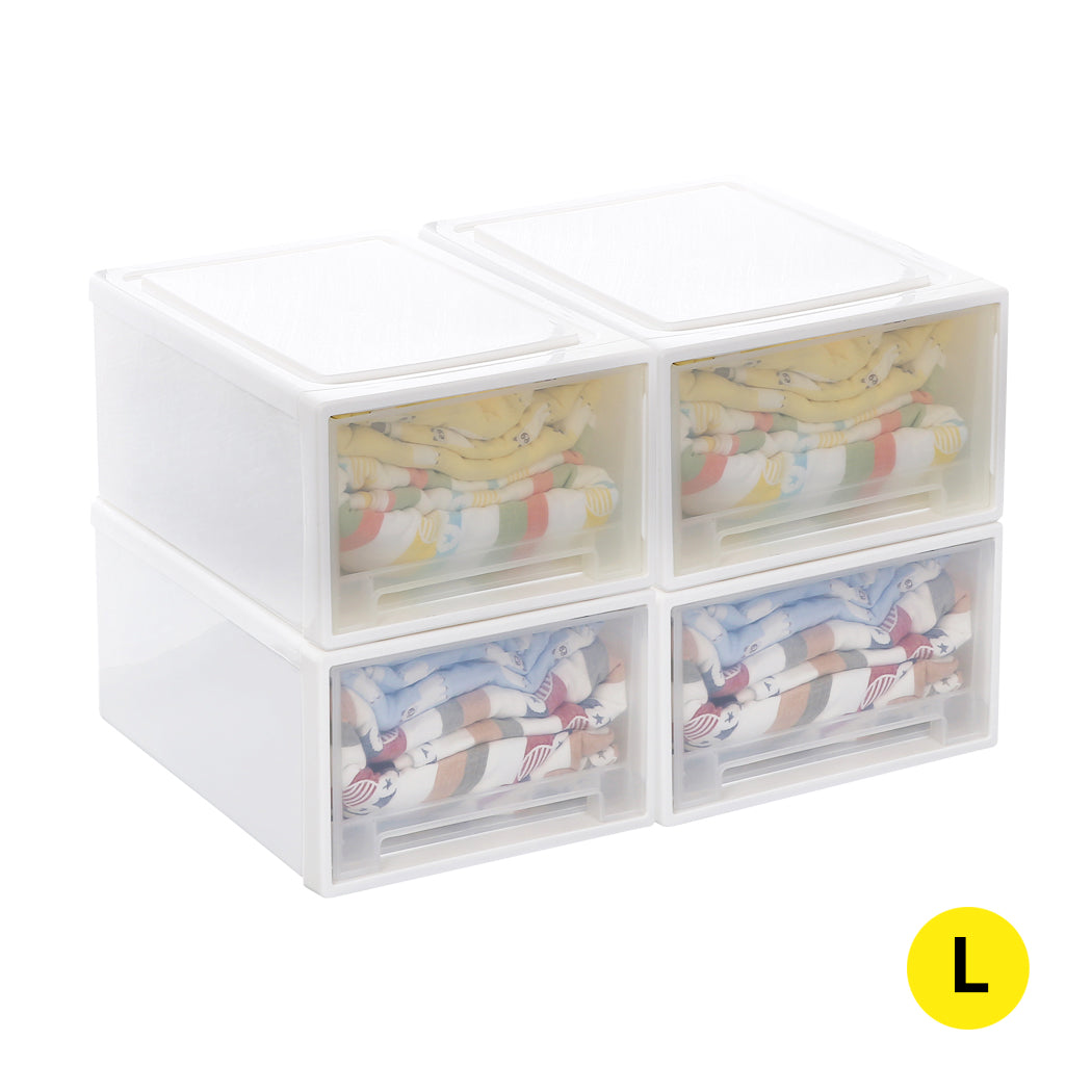 Storage Drawers Large Stackable Containers 3Pk