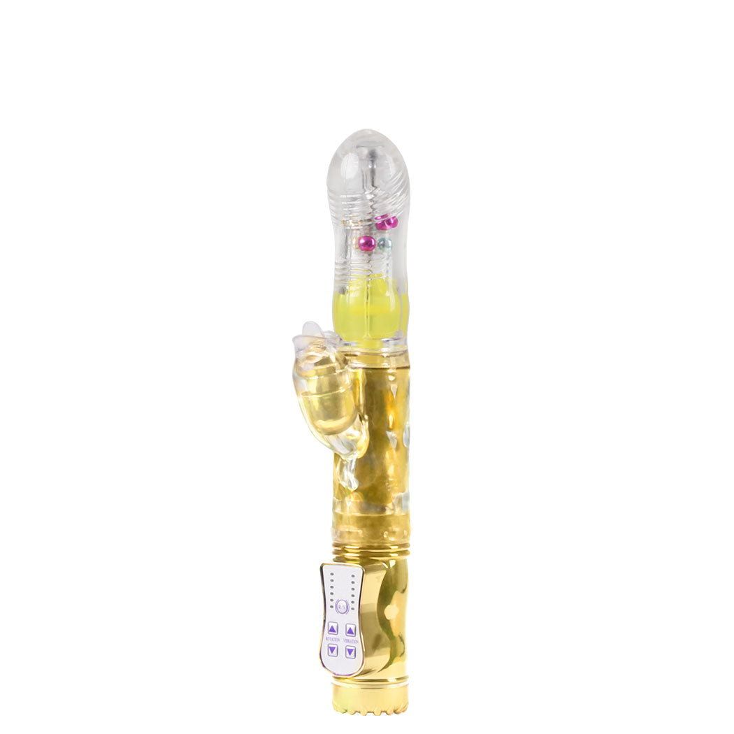 Rabbit Vibrator Masturbator Thrusting Gold