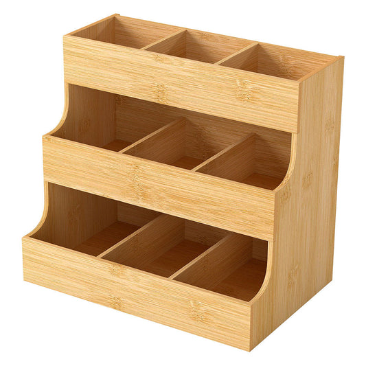 Toque Vertical Bamboo Tea Organizer Holds 180 Bags
