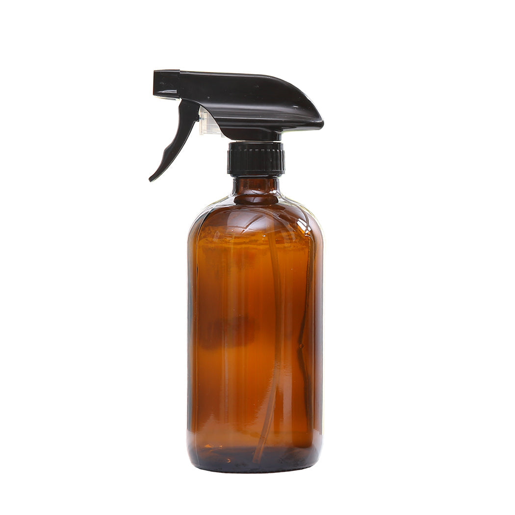 4X 500Ml Amber Black Glass Spray Bottles Trigger