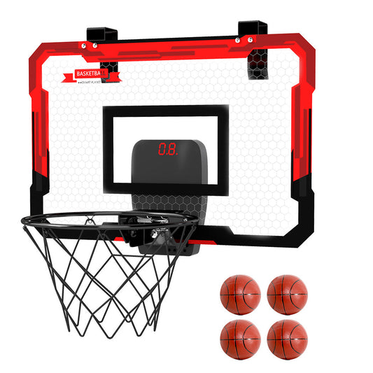 Bopeep Mini Indoor Basketball Hoop Over Door Set With Electronic Scorer And 4 Balls