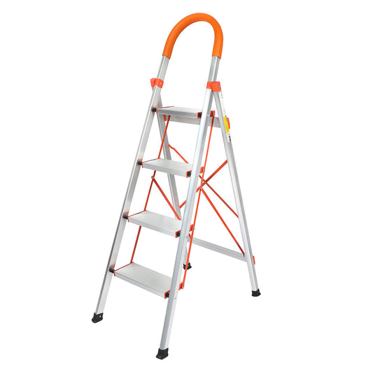 Traderight 4 Step Ladder Folding Aluminium