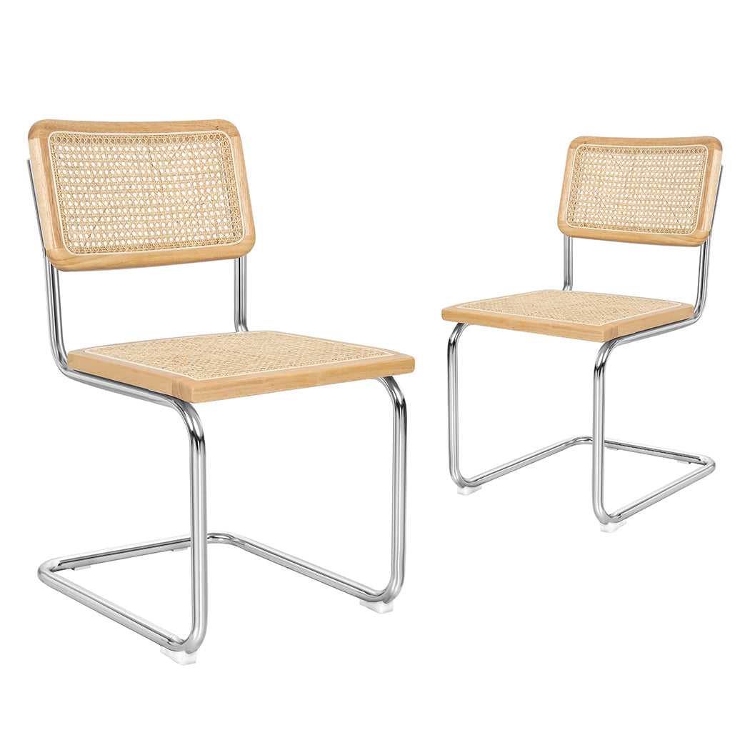 Stylish Rattan Dining Chairs Set Of 2 Comfortable Seating For Home Or Patio