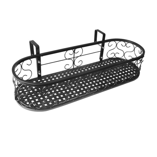60Cm X 20Cm 12Cm Plant Stand Outdoor Indoor Home Black Oval