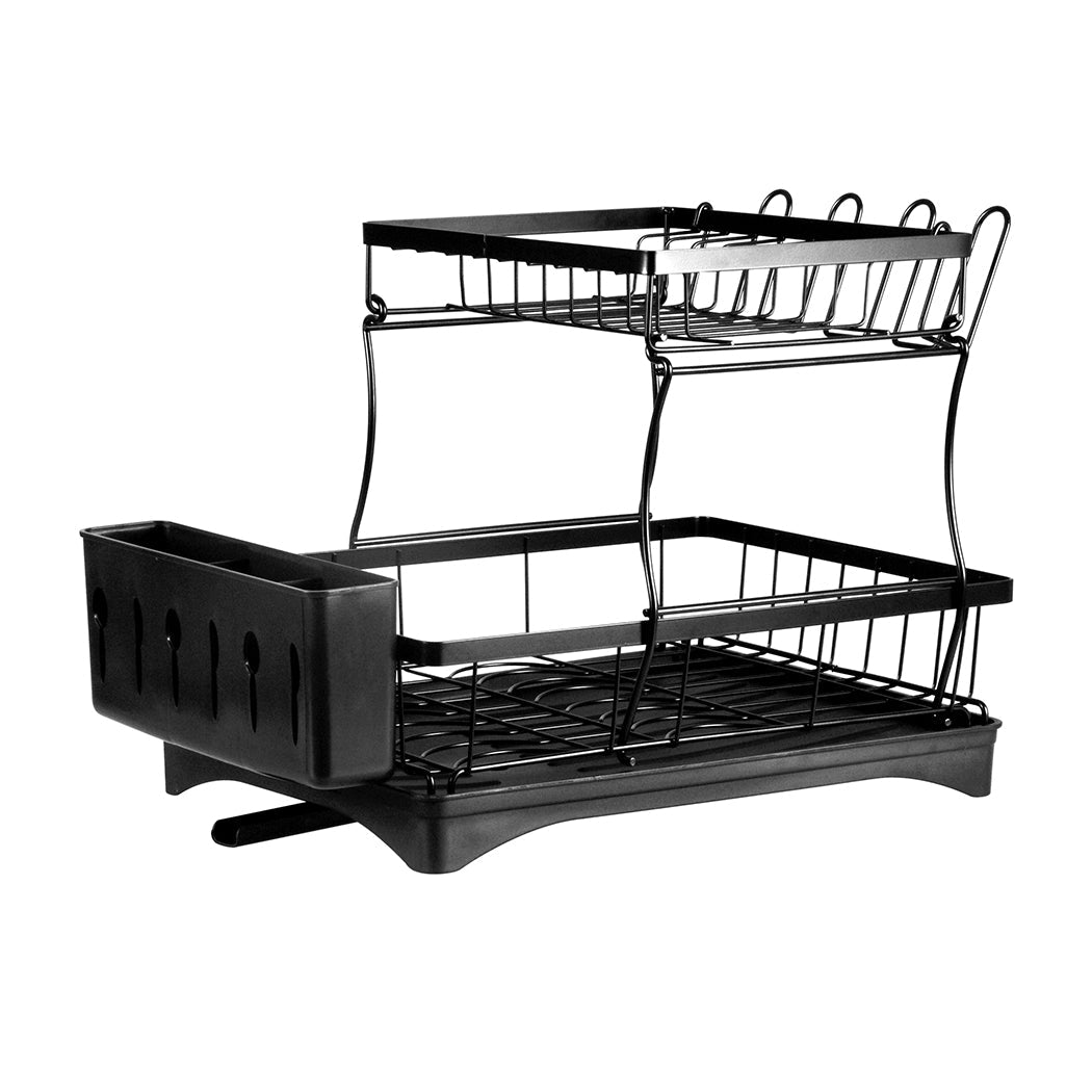 Toque Detachable Dish Drying Rack Cutlery Black