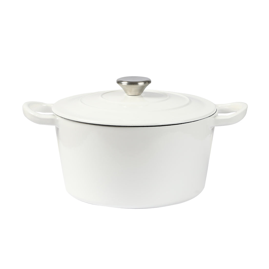 Toque 4L Enamel Dutch Oven Pot In White Colour