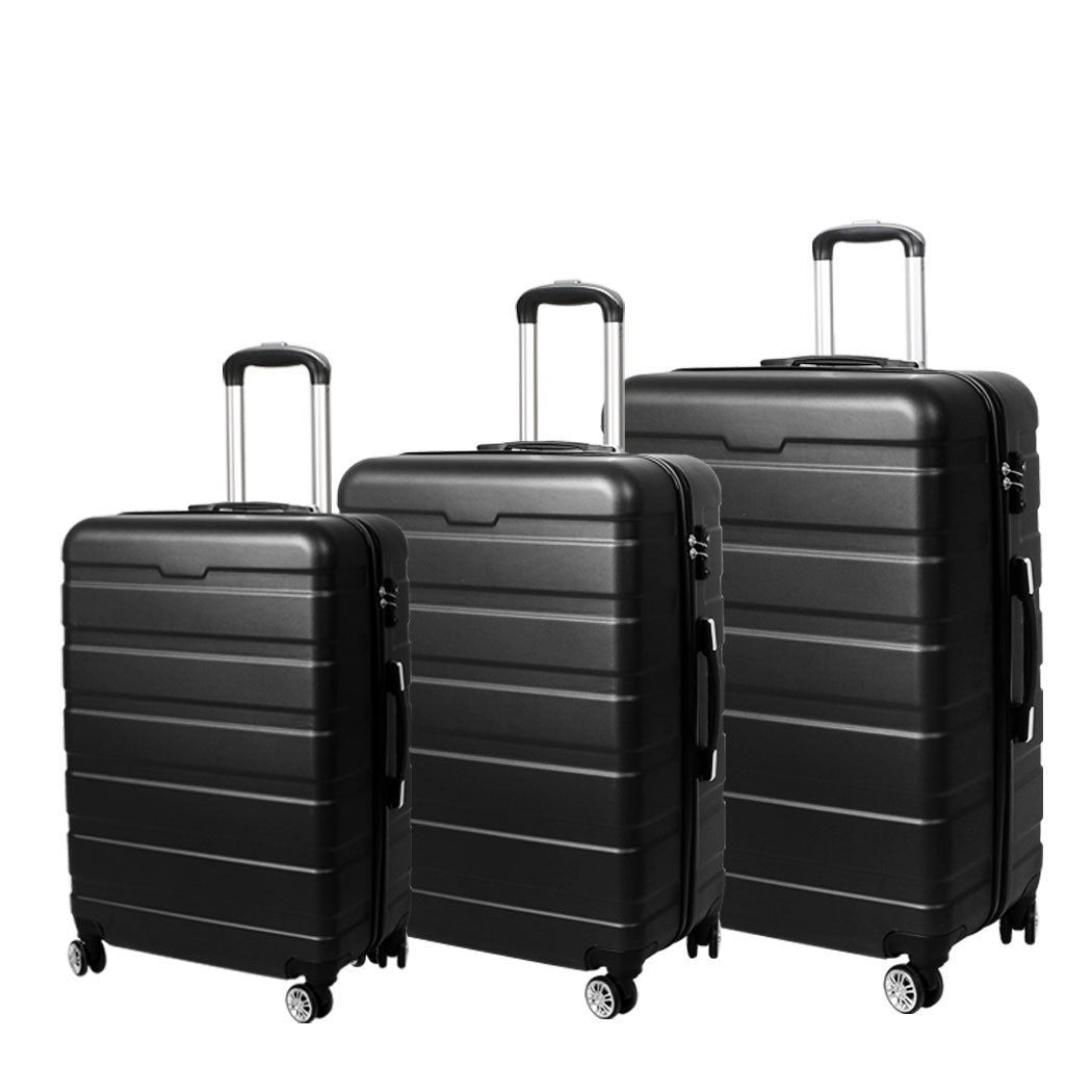 Slimbridge 3Pc Luggage Sets Suitcase Black