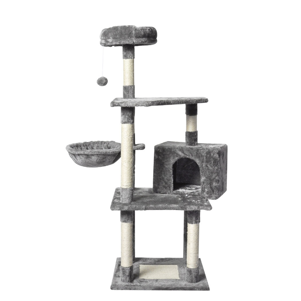 Pawz 130Cm Cat Tree Toy Scratching Post Grey