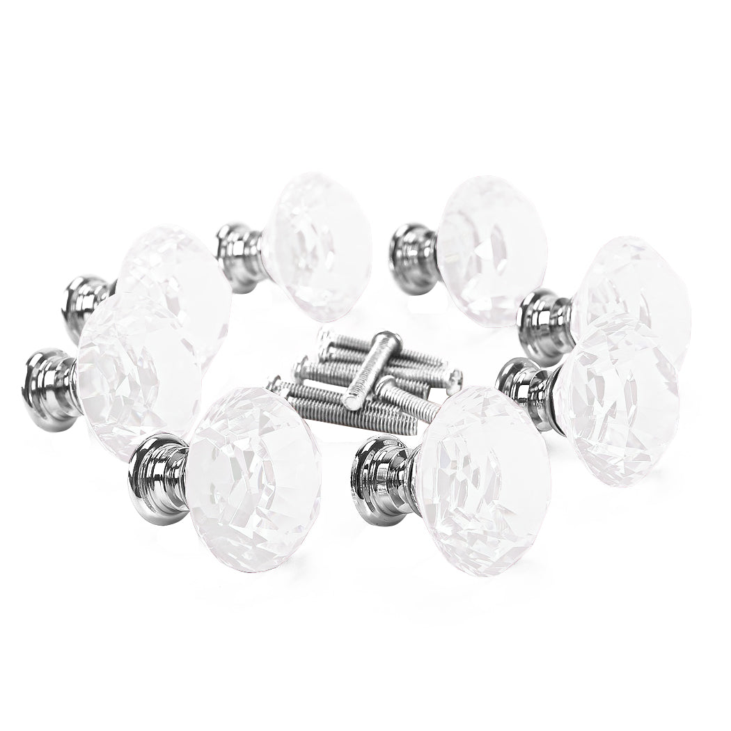 10 Pcs 30Mm Clear Diamond Shape Glass Transparent