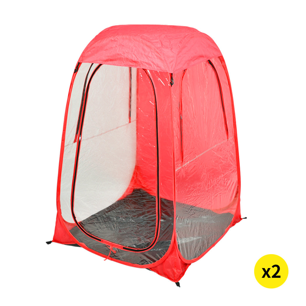 2X Pop Up Tent Camping Weather Red