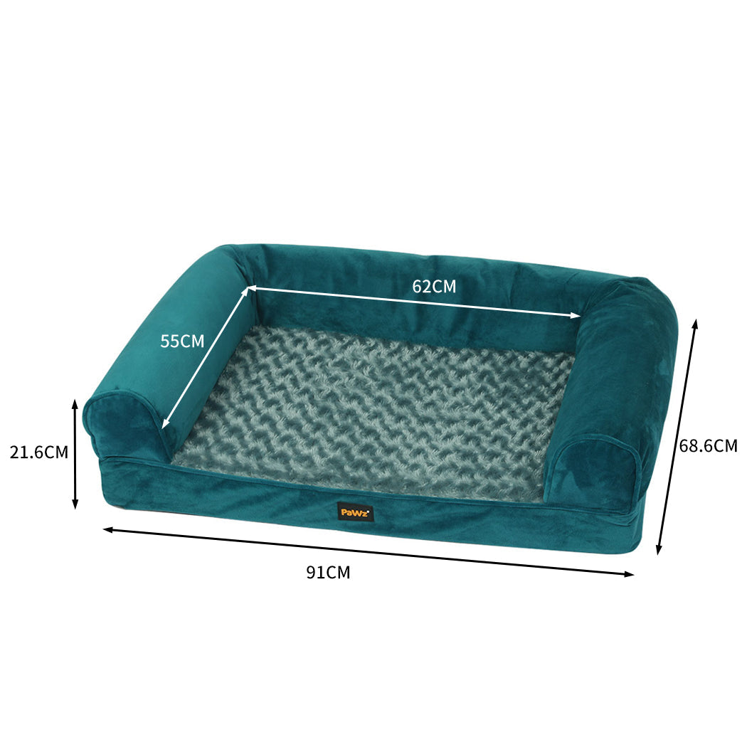 Pawz Pet Bed Sofa Dog Bedding Soft Warm L Blue Large
