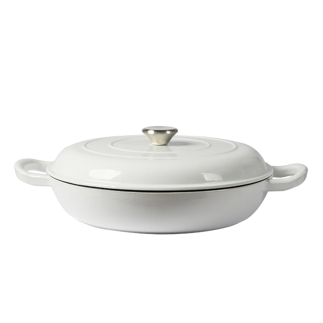 Toque 3.5L Enamel Dutch Oven Pan Classic White Cookware