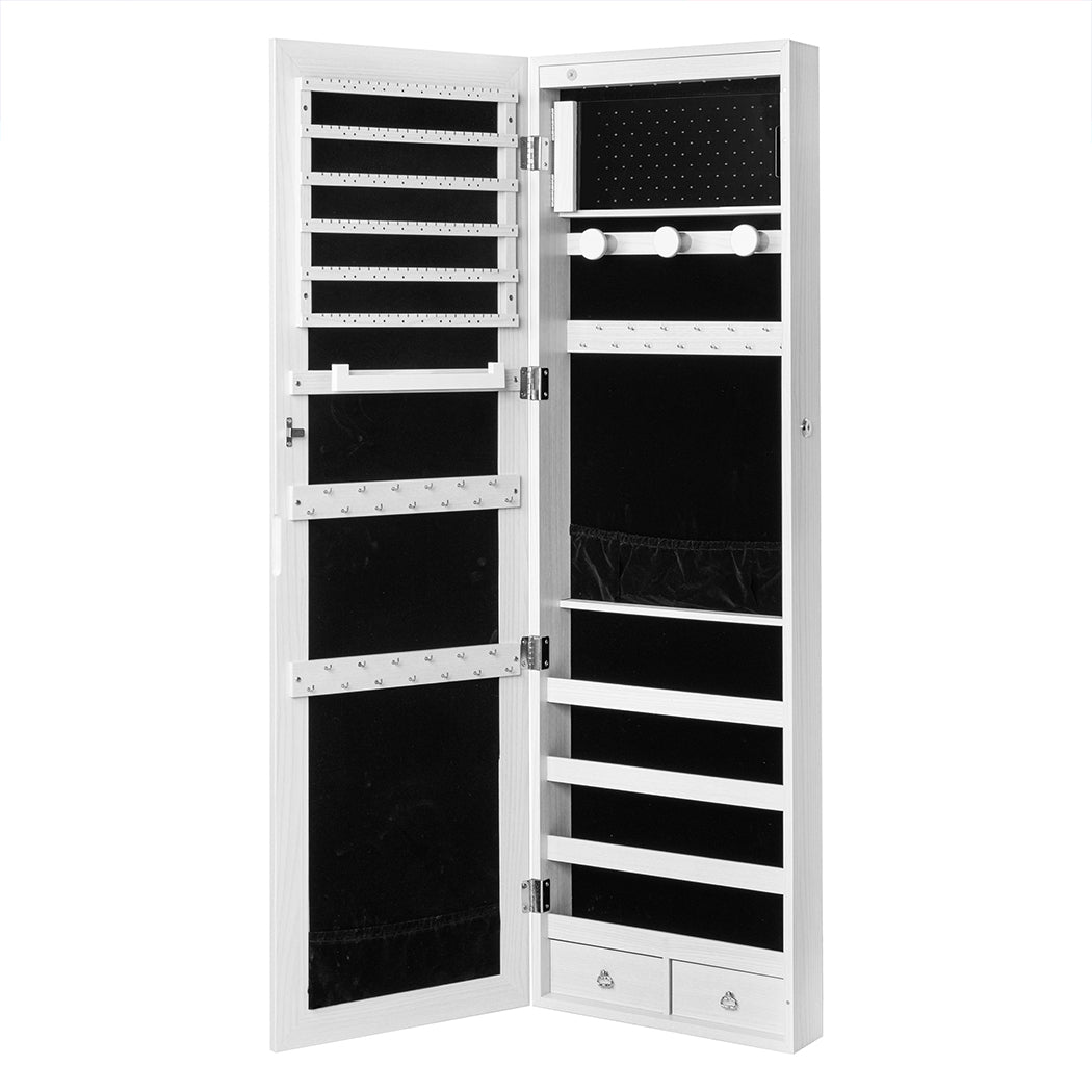 Veile Studios Levede 37Cm X 10Cm 120Cm Mirror Jewellery Cabinet Led White