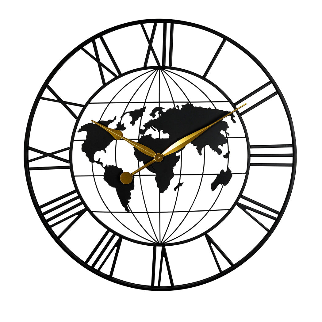 Yezi 75Cm Large Wall Clock Roman Numeral Home Black