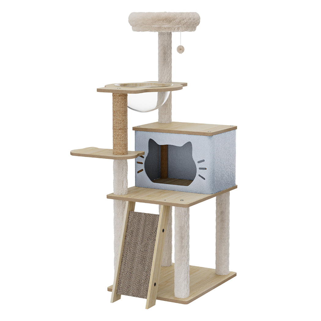 Pawz Cat Tree Tower Scratcher Wood Condo House 120Cm
