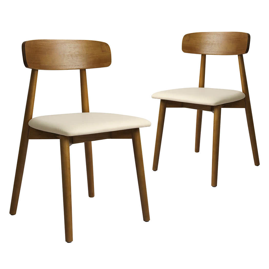 Set Of 2 Walnut Dining Chairs For Kitchen Stylish And Durable Seating Option