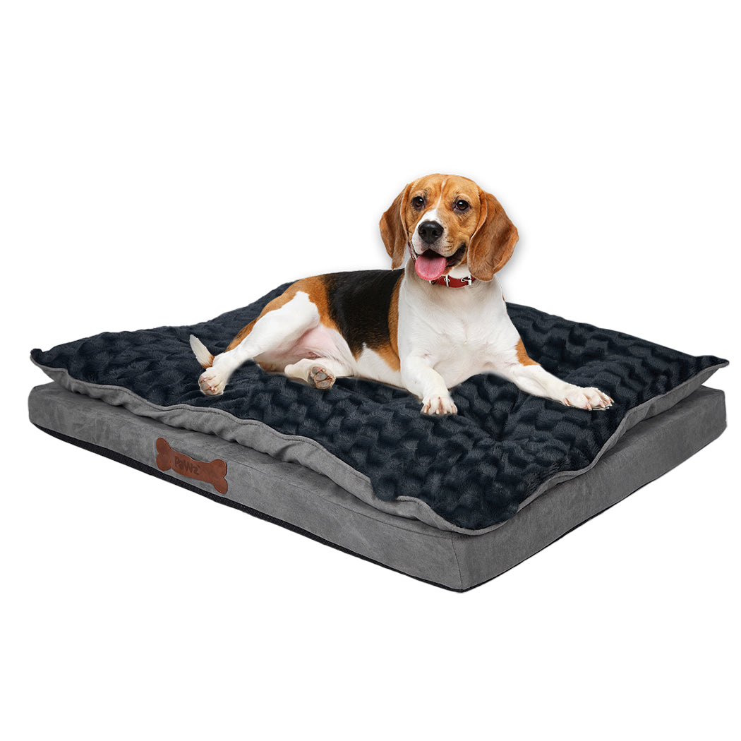 Dog Calming Bed Warm Soft Plush Comfy Grey Small