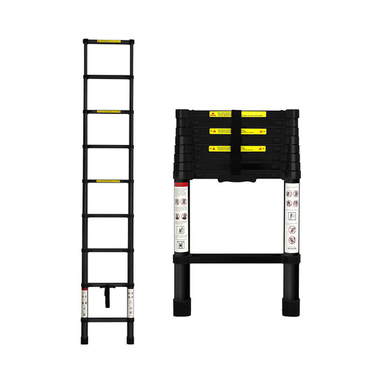 Traderight Multipurpose Aluminium Ladder Telescopic 2.6M Black Meter