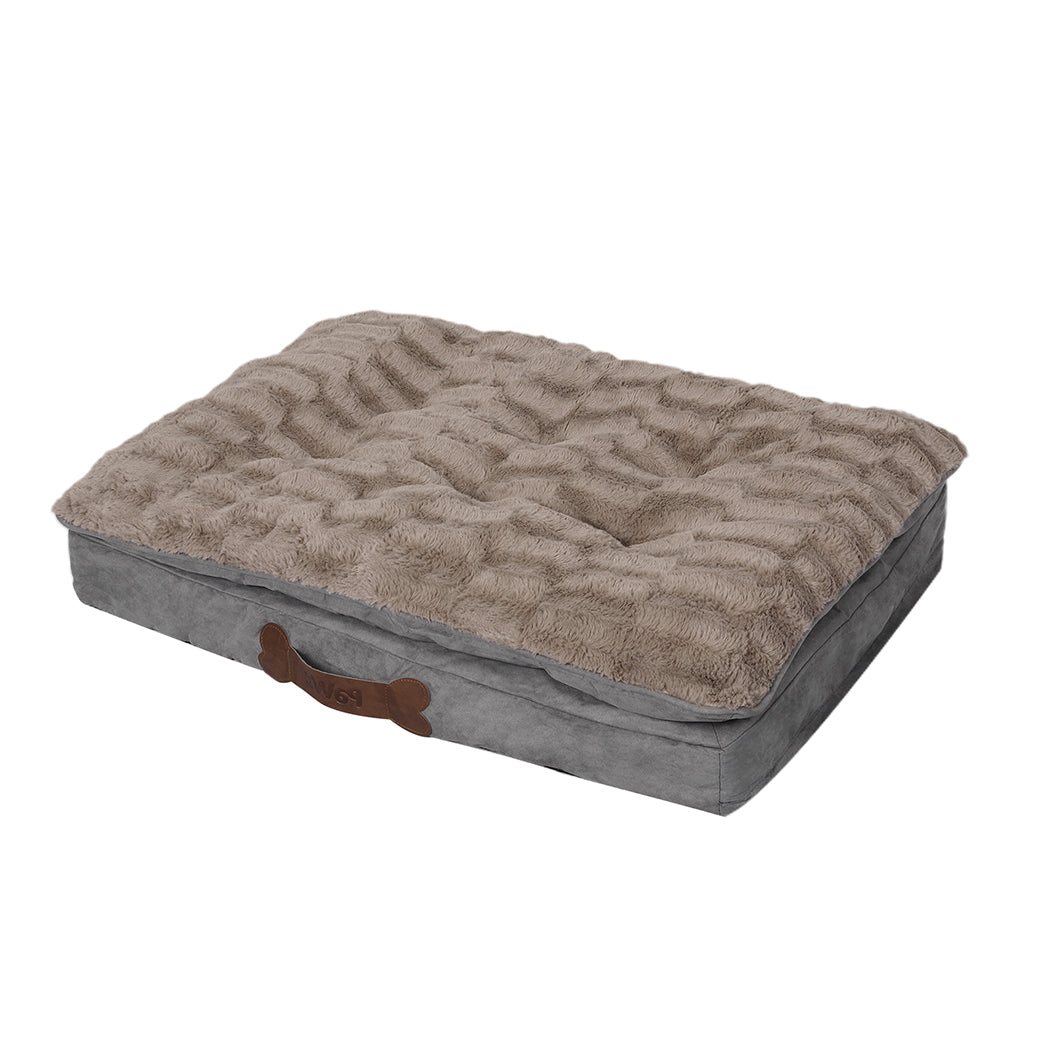 Dog Calming Bed Plush Soft Comfortable Xl Khaki Perfect For Large Pets