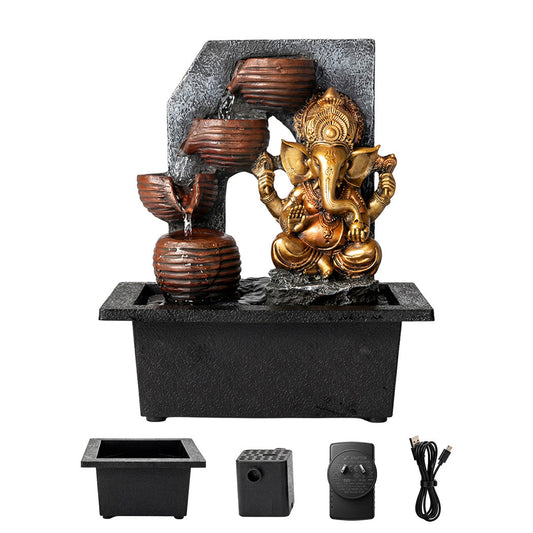 Spector Desktop Fountain Led Tabletop Zen Mini Water For Office & Living Room