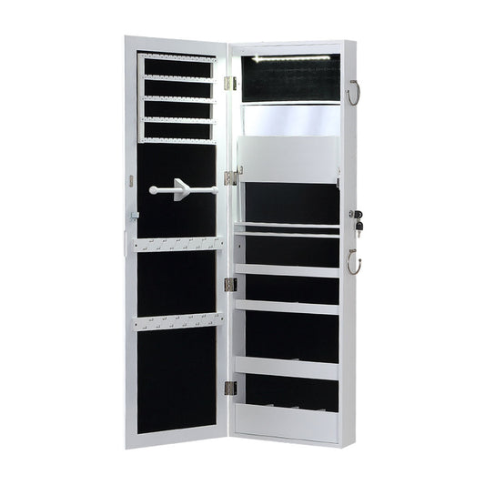 37Cm X 9Cm 122Cm Mirror Jewellery Cabinet Jewelry White