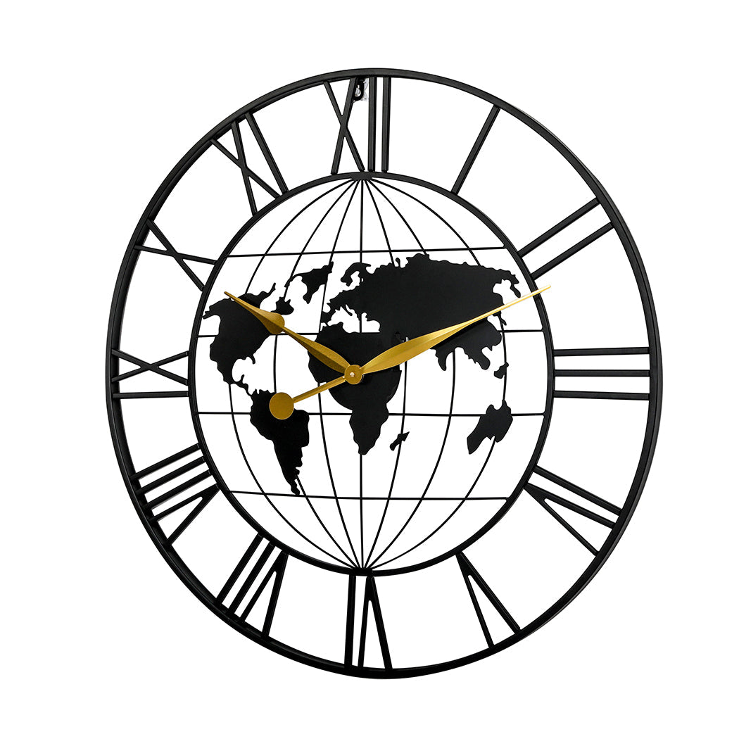 Yezi 75Cm Large Wall Clock Roman Numeral Home Black